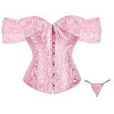 ODJOY-FAN Korsett Damen Überbrustkorsett Gothic Damen-Korsett Corsagen Bustier Schnüren Bustier Halloween Corset Top Shapewear Schulterfreies Vintage Corsette