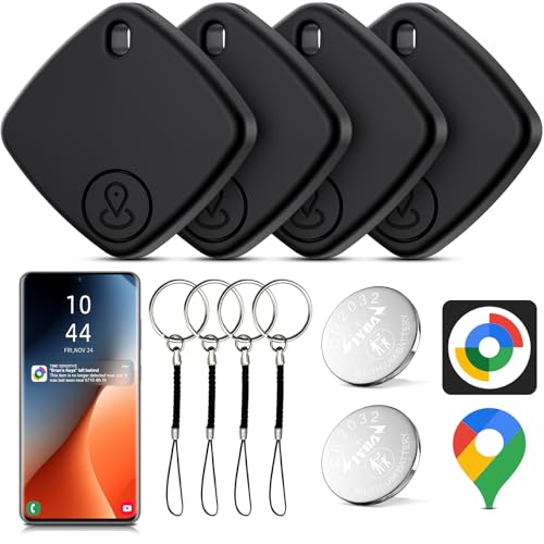 Smart Traceur Tag Lot de 4, Air Tracker Localisateur D’Objets Bluetooth Fonctionne avec l’app Google Localiser(Uniquement Android), Android Smart Tag pour...