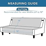 H.VERSAILTEX Reversible Futon Slipcover Water Repellent Futon Cover Seat Width Up to 70" Washable Furniture Protector 2" Elastic Strap Anti-Slip Futon Cover for Dogs (Futon, Smoke Blue/Beige) - Image 2