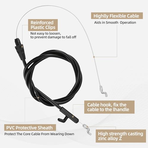 Image of 946-04661A Control Cable for MTD Troy Bilt 21-034 Deck TB110 TB230 Craftsman Yard Machines Lawn Mower Parts Throttle Cable Replacement 746-04661A 746-04661