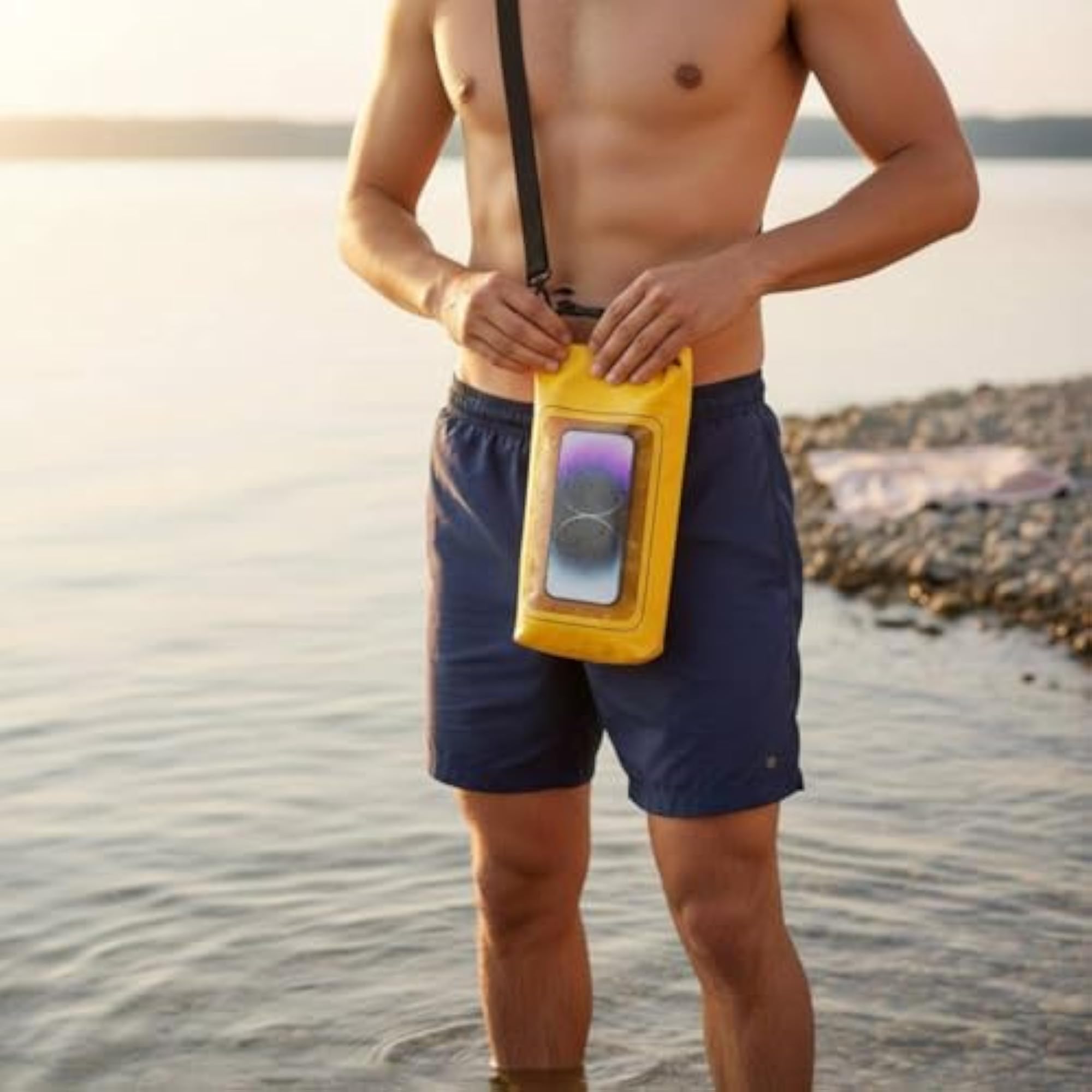 2L Waterproof Fold-Over Roll-Top Bag for Swimming & Boating