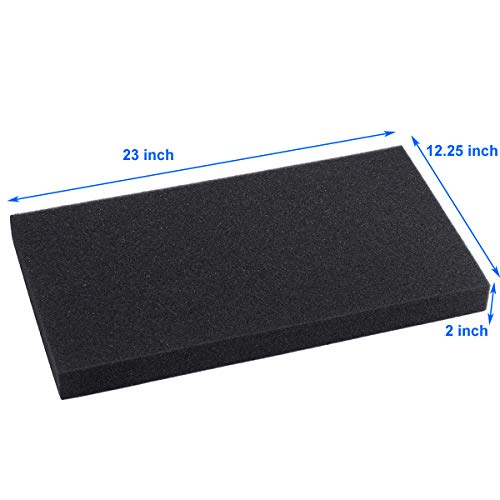 Image of AQUANEAT Aquarium Filter Sponge Open Cell Foam Sheet Bio Sponge Filter Media Pad HMF Fish Tank Sump Divider (23 inch Lx 12.25 inch W x 2 inch H, Black)