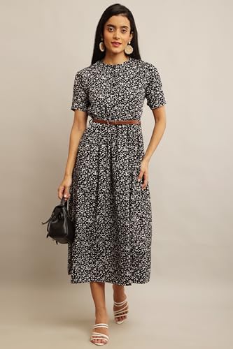 Image of Women's Fit and Flare Floral Printed Long Maxi Dress