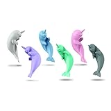 Genuine Fred SOCIAL CLIMBER Narwhal Beverage Wine Glass Charms, Set of 6, Red