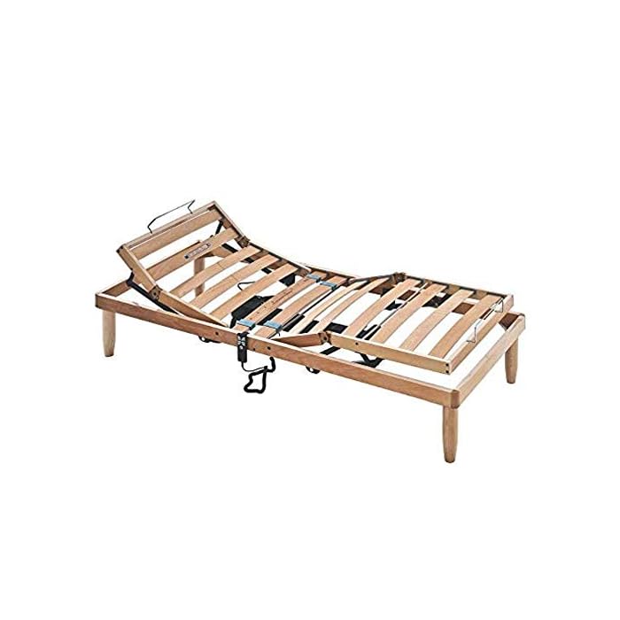 Buy EVERGREENWEB Electric Single Bed Base 90x200 cm with Natural Wood