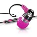 JLab Audio NEON Metal In-Ear Earbuds with Universal Mic for iPhone & Android, GUARANTEED FOR LIFE - Black/Pink