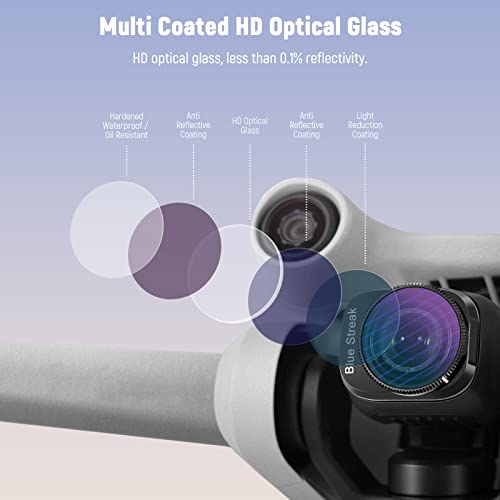 Image of NEEWER ND and Effect Filter Set Compatible with DJI Mini 3 / Mini 3 Pro, GND0.9 GND1.2 Soft Edge Gradient Neutral Density Blue Gold Streak Anamorphic Drone Photography Accessories, 4 Pack