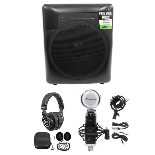 Mackie MRS10 10 120 Watt Powered Studio Subwoofer Sub+Headphones+Mic+Mount