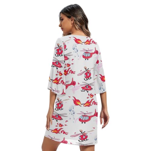 Robe d'été mousseline soie à manches 3/4 légères et imprimé original