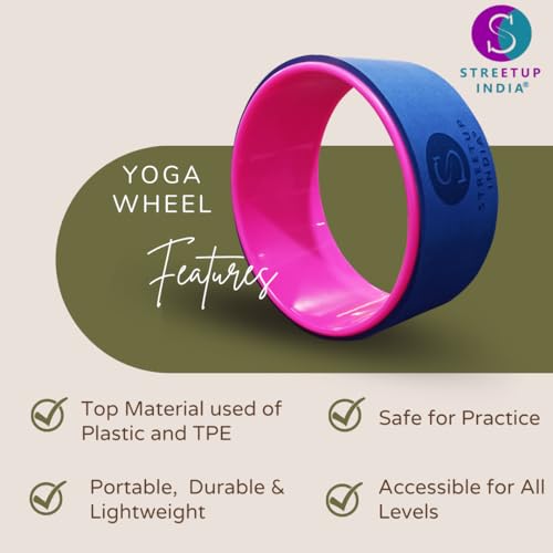 Image of Streetup India Yoga Wheel for Stretching, Exercise, Back Bends, Workout for Unisex With High Density Strong Foam Sweat Resistant (Neavy Blue)