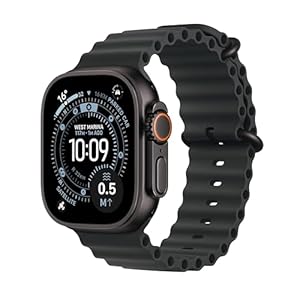 Apple Watch Ultra 3 GPS + Cellular 49mm Premium Running and Multisport Smartwatch with Rugged Black Titanium Case with Black Ocean Band. Advanced Health and Fitness Tracking