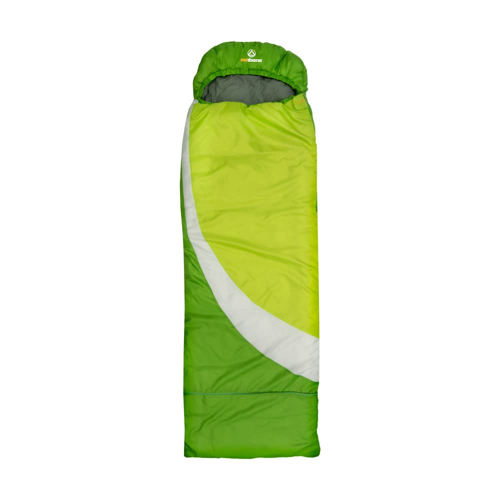 outdoorer mitwachsender Kinderschlafsack DreamSurfer - der Schlafsack für Kinder und Jugendliche in Blau oder Pink (grün/weiß)