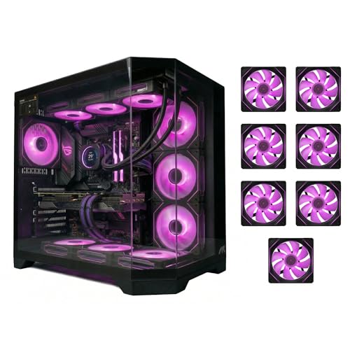 Tortox Prism Core Triple Glass ATX/M-ATX/ITX Gaming PC Case with 7*ARGB Fans Supports 360mm Liquid Cooler VGA Length up to 420mm USB3.0 7 Expansion Slots 2*SSD Slots Gaming Case