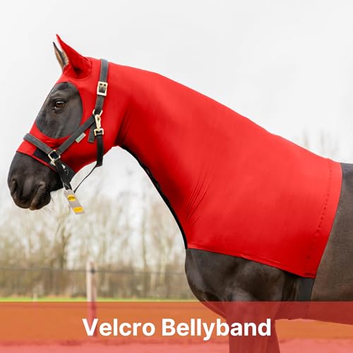 Image of Resistance Horse Hood Slinky Lycra Zippered Mane Braid Shoulder Guard - Horse Sleazy Slickers Care Sheet