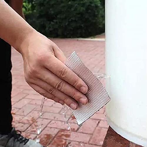 Image of ADHES Butyl Tape Waterproof Tape Aluminum Foil Tape 2in x 16ft x 20rolls | Sealant Tape for RV Repair, Window, Boat and Pipe Sealing, Glass & EDPM Rubber Roof Patching(Model:RA100-1,Glue Color:White)