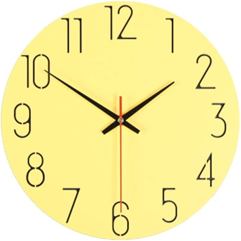 Horloge muette colorée à quartz avec pointeur en métal