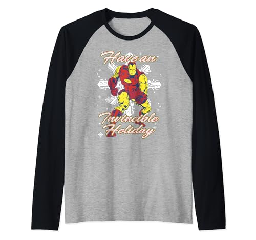 T-shirt Iron Man Marvel de Noël raglan baseball idée cadeau geek