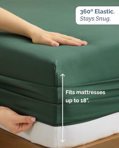 100% Rayon Derived from Bamboo - Bamboo Sheets King Size - Emerald Green - image 6