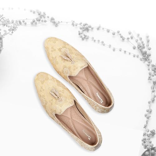 Image of Tanny Shoes Men's Beige Color Ethnic Shoe for for Wedding|Party|Occasions|Fashion|Outdoor|Indoor|Lightweight|Shoes with TPR Sole