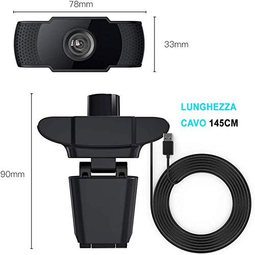 Webcam JD101, Full HD(1080P), microfono integrato