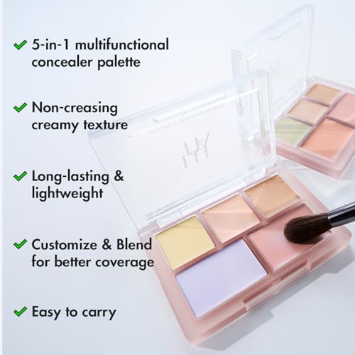 LUNA Conceal Blender Palette 02 Pure Cover 5-in-1 Color Correcting and Concealing with Lemon, Lavender Fog, Porcelain, Natural Beige and Soft Pink, Suitable for Cool and Bright Tones — view 4