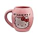 Vandor 18062 Hello Kitty 18 oz Oval Ceramicl Mug, Pink, White, and Red - SS-VG-18062