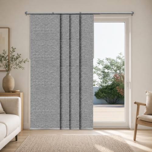 CHICOLOGY Panel Track Blinds, Weave Grey, 86'x...