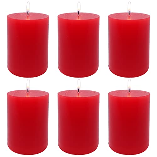 Bougies sans odeur lot de 6 rouges pour eviter les allergies en decoration de table