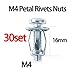 M4 M5 M6 Petal Rivets Lock Nut Bolt Hollow Rivet Fixed License Plate for Car Screw (Size : M4x16 (30set))