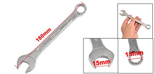 uxcell a12052800ux0536 15mm 12 Pt Box U Shape Open End Combination