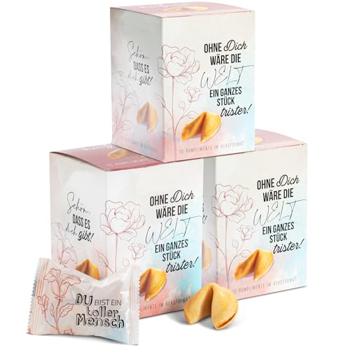 FOOD crew 30x Glückskekse Komplimente - 3 Designs - Komplimente Kekse als...