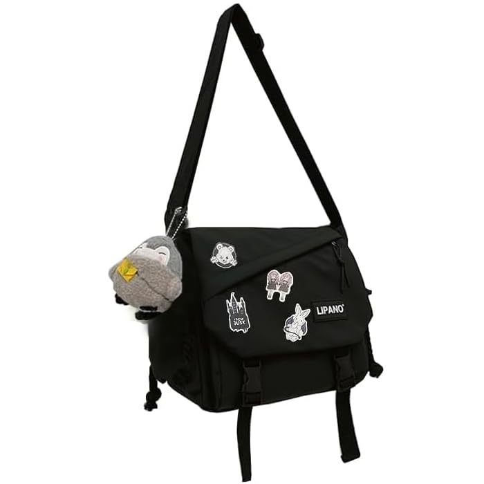Ita sac à bandoulière en nylon mignon anti-perte pour sécuriser vos pin's de collection