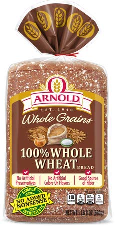 ARNOLD 100% WHOLE WHEAT BREAD WIDE PAN LOAF 24 OZ