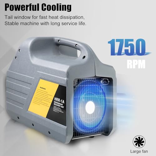 HVAC AC Refrigerant Recovery Machine Unit Tool Kit Recycle Liquid and Vapor Freon of Automotive Household and Commercial Air Conditioner System, 3/4HP Oil-less Compressor