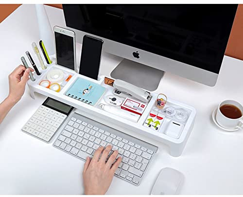 TIMICAREMulti function keyboard storage rack format sorting storage holder computer desk space saving storage rack (White)