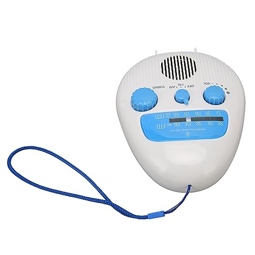 AM FM-Duschradio, Wasserdichtes Tragbares Duschradio mit Integriertem Lautsprecher, ABS-Material, Einfache Bedienung, FM- und AM-Empfänger, Batteriebetrieben
