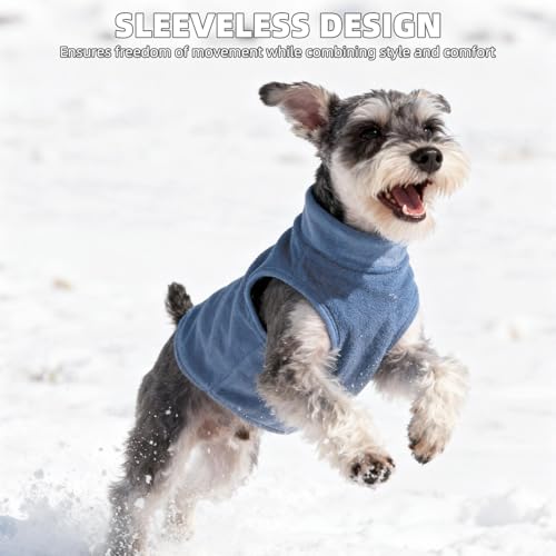 Image of PUPTECK 3 Pack Fleece Dog Vest Sweaters Winter Coat for Small Dogs, Pullover Jacket Pet Cat Fall Clothes Puppy Sweatshirt for XS S Medium Boy Dogs, Navy&Blue&Light Blue, L