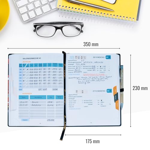 FahrerLKW.DE LKW-Fahrtenbuch 2026: Hardcover, LKW-Logbuch, Wöchentliche Zeiterfassung, Schichtplan, Limitierte Ausgabe – Entwickelt von Berufskraftfahrern