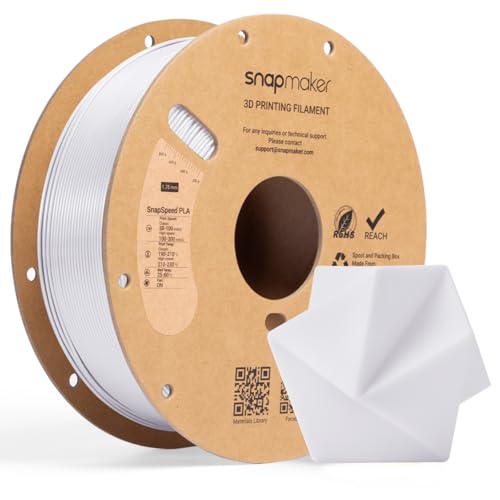 Image of Snapmaker PLA Basic Filament 1.75mm,Snapspeed 3D Printer Filament Up to 300mm /s High Speed Printing,Dimensional Accuracy + /- 0.02 mm,Clog-Free for Most FDM Printers,1kg (2.2lbs) (Cool White-RFID)