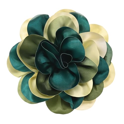 Image of M METERXITY Extra Large Rose Flower Brooches, Lapel Pins Dainty Satin Fabric Big Camellia Oversized Brooch Pin for Women