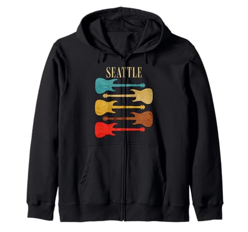 Seattle Washington Concert Grunge Music Festival Guitarras Sudadera con Capucha