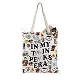 WCGXKO T Peaks Crime Tv Show Gift In My T Peaks Era Tote Bag 90s Tv Series Merchandise (Twin Tote)