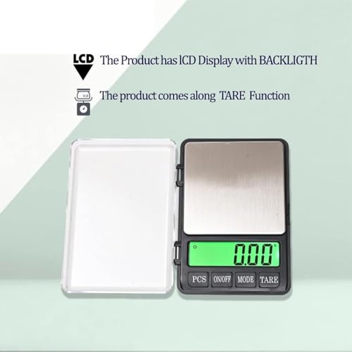 Image of Digital Pocket Weighing Scale - Precise Jewellery Weight Machine Small, Gripit Portable Gold Weighing Machine for Accurate Measurements with Digital Display, Ideal for Gems, Herbs & More (Black).