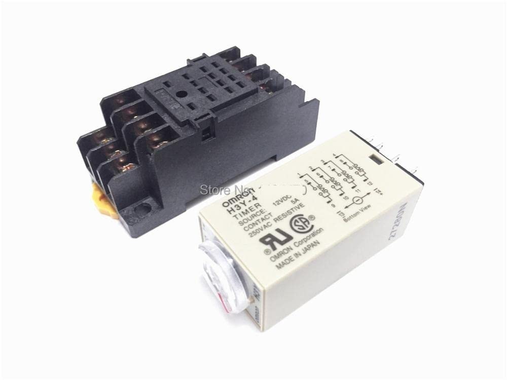 Relais 5 Sätze/Los H3Y-4 DC 12V 10S Einschaltverzögerung Zeitrelais 12VDC 10sec 0-10 Second 4PDT 14 Pins mit PYF14A Sockelsockel