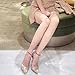 Cokvkuu Women's High Heel Stilettos Champagne Gold Crystal Embellished Pointed Toe Ankle Strap Fashion Sandals Comfortable Party Wedding Shoes 3.9 Inch