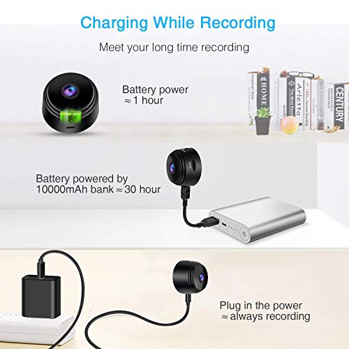 Mini câmera espiã WiFi OVEHEL HD 1080P sem fio, câmera de vídeo escondida, pequena câmera de babá co