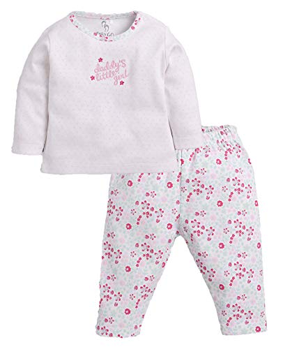 Image of BABY GO 100% Pure Cotton Full Sleeve T-Shirt & Pajama Set for Baby Boys & Girls (12-18 Months, Peach)