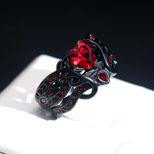 ringheart Couple Rings Antlers Design Black Matching Ring 1CT AAA CZ Women Wedding Ring Sets for Him and Her Rings4