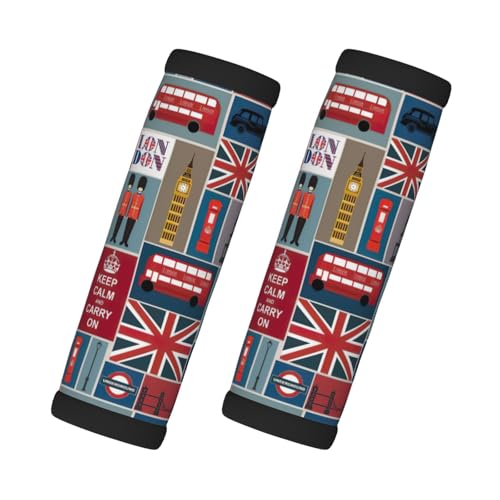 England Symbols Print Versatility - Juego de 2 fundas para maleta, accesorios de viaje, agarre antideslizante
