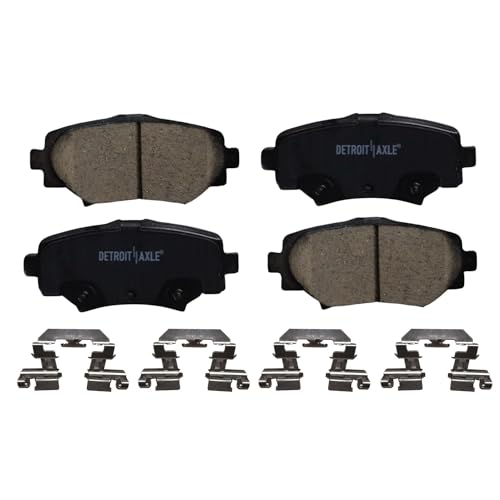 Image of Detroit Axle - Brake Pads for 2014 2015 2016 2017 2018 Mazda 3 Sport, Front and Rear Ceramic Brake Pads with Hardware Replacement